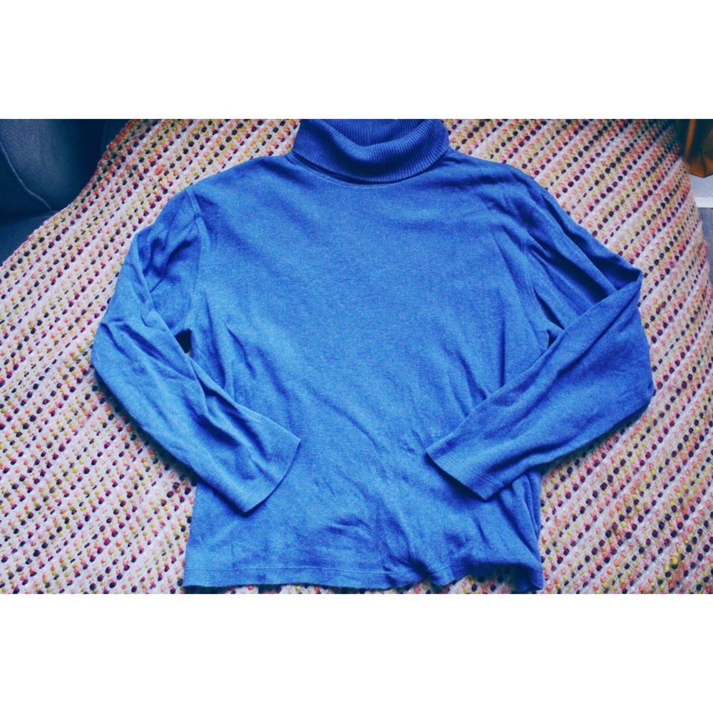 Blue turtle neck